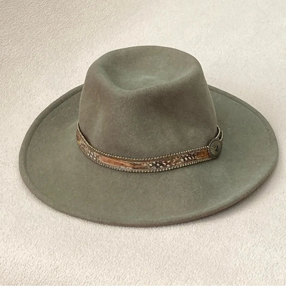 Dorfman Pacific Wool Rancher Fedora Hat-Olive-Men’s S/Small-Outdoorsy-Vtg-Safari - Picture 1 of 8